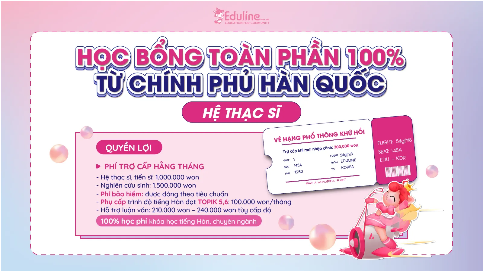 MỞ ĐƠN HBCP THẠC SĨ HÀN QUỐC GKS – CHỈ 30 SUẤT DUY NHẤT