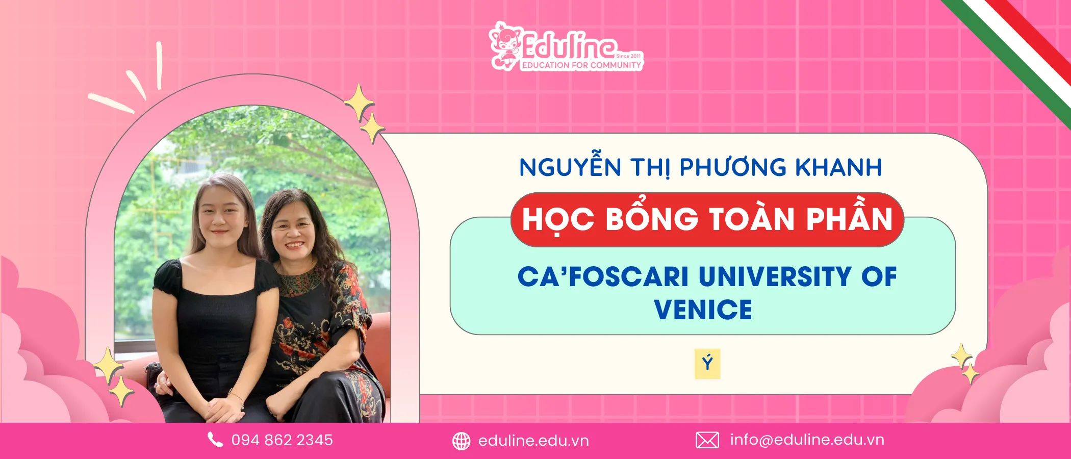 NGUYỄN THỊ PHƯƠNG KHANH VÀ HỌC BỔNG TOÀN PHẦN Ý