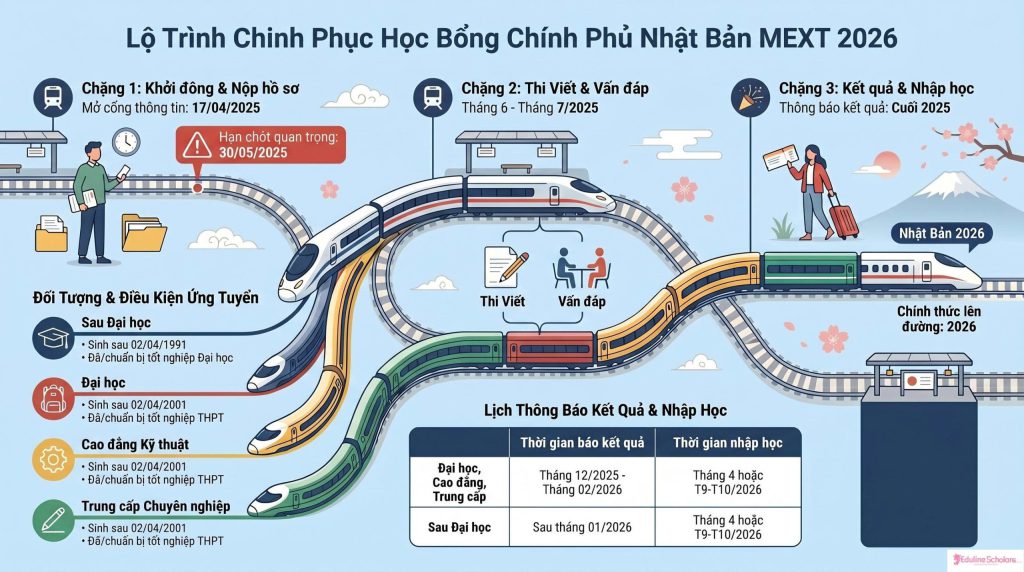 Học Bổng Chính Phủ Nhật Bản MEXT 2026: Lộ Trình Chi Tiết Để Chinh Phục “Tấm Vé Vàng”