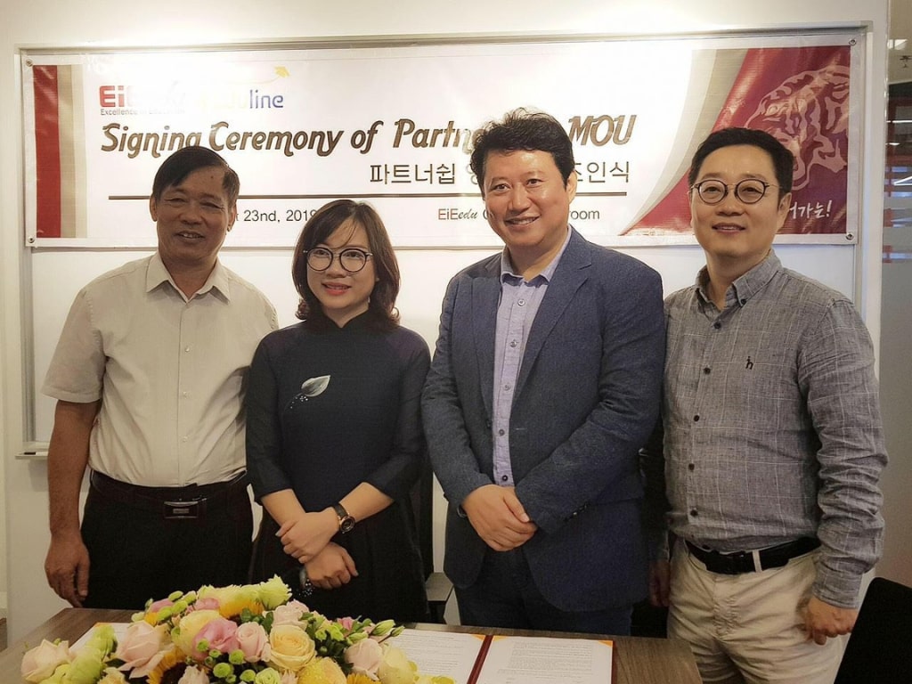 Signing Ceremony of Memorandum of Understanding (MoU) - Eduline v&agrave; Đại học Korea.